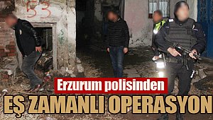 Erzurum polisinden eş zamanlı operasyon