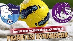 Erzurumspor, Keçiörengücü maçı ertelendi…