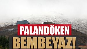 Palandöken’de yüksek kesimler beyaza büründü