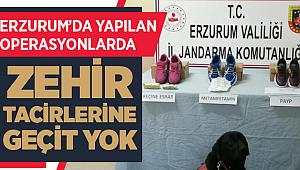 Erzurum’da yapılan operasyonlarda uyuşturucuya geçit verilmedi