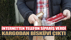 İnternetten telefon sipariş verdi, kargodan bisküvi çıktı