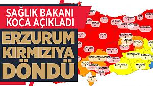 Erzurum kırmızıya döndü