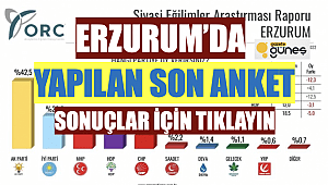 İşte Erzurum'da yapılan anketin sonuçları