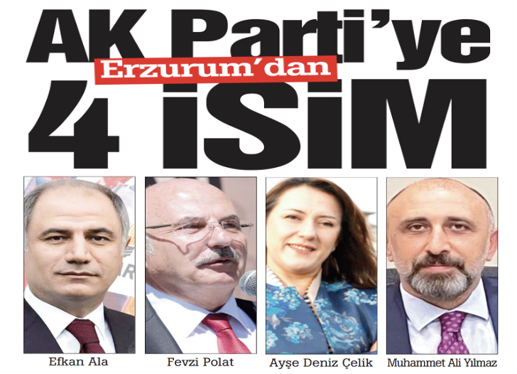 AK Parti'ye Erzurum'dan 4 iSiM