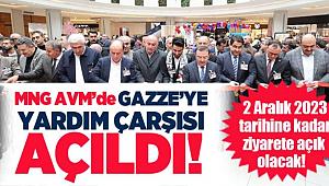 MNG AVM'de Erzurum Valiliği'nin koordinasyonunda, Gazze'ye Yardım Çarşısının açılışı yapıldı.