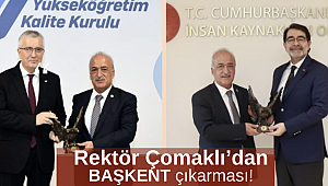 Rektör Çomaklı, YÖKAK Başkanı Kocabıçak ile İnsan Kaynakları Ofisi Başkanı Atay’ı ziyaret etti..