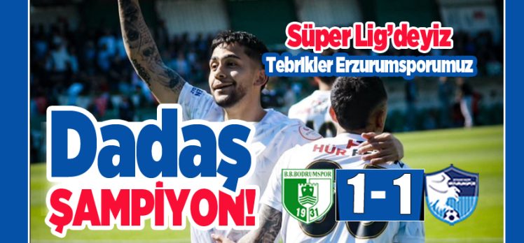 Erzurumspor FK, bitimine iki hafta kala Şampiyon olarak Süper Lig’e çıkmayı garantiledi…